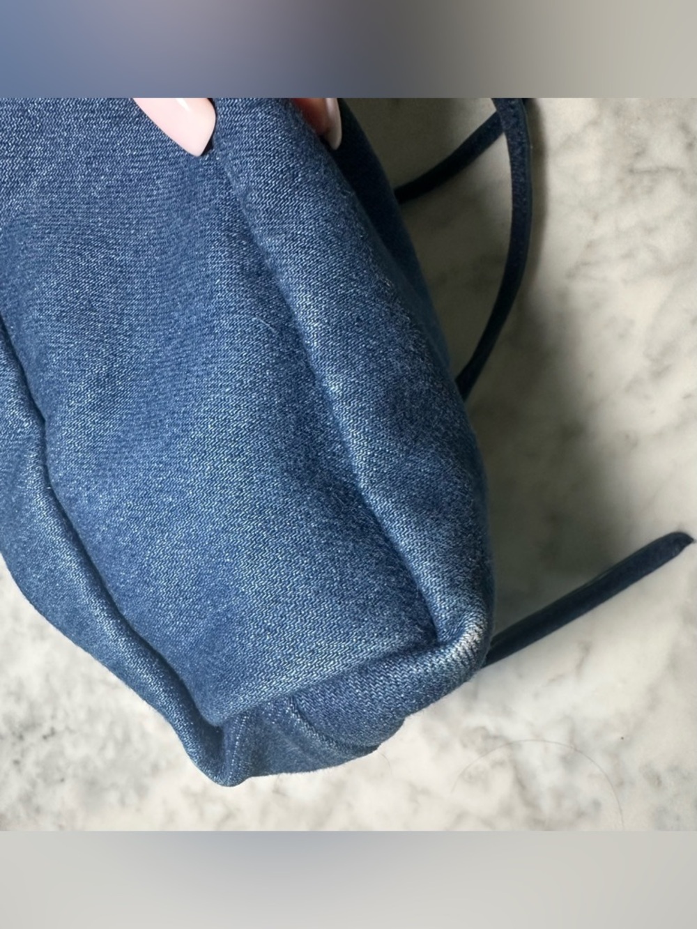 Mansur Gavriel Denim Mini Cloud Clutch Crossbody Bag - Picture 7 of 11